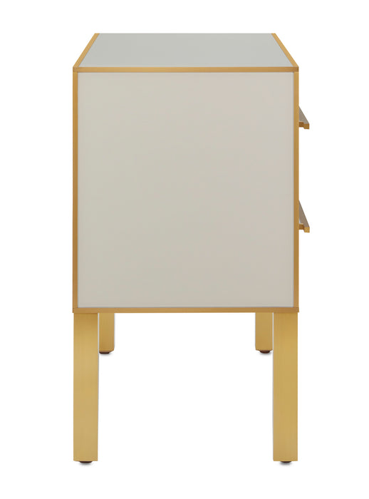 Currey and Company 3000-0184 Chest, Ivory/Satin Brass