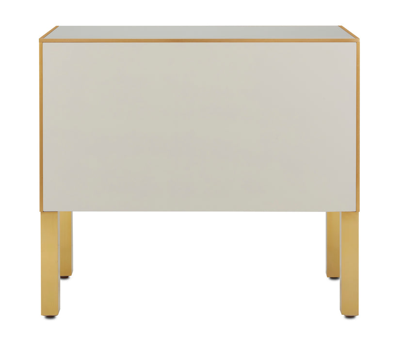 Currey and Company 3000-0184 Chest, Ivory/Satin Brass