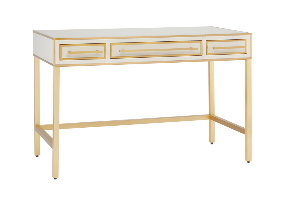 Currey and Company 3000-0185 Vanity, Ivory/Satin Brass
