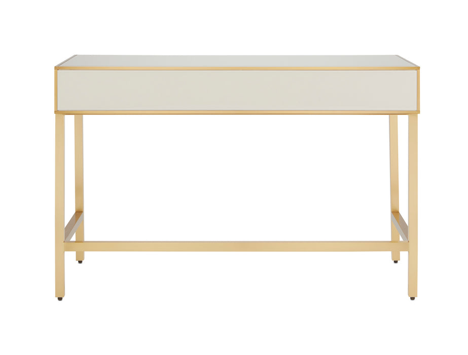Currey and Company 3000-0185 Vanity, Ivory/Satin Brass