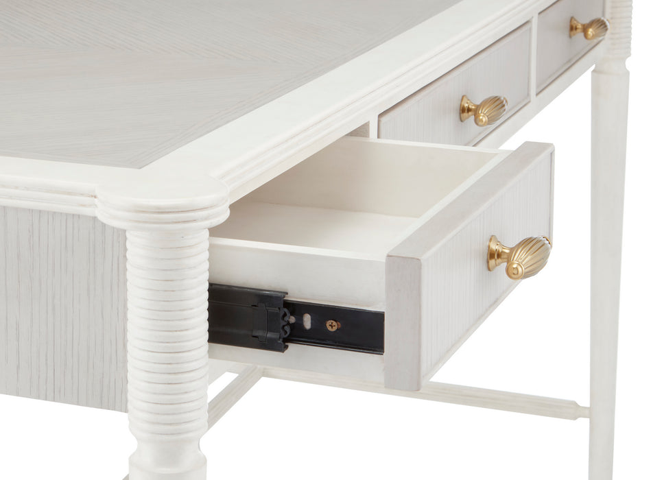 Currey and Company 3000-0190 Desk, Off White/Fog/Brass