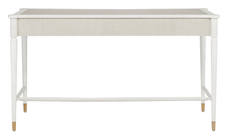 Currey and Company 3000-0190 Desk, Off White/Fog/Brass