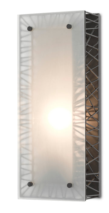 Currey and Company 5000-0193 One Light Wall Sconce, Satin Black/White