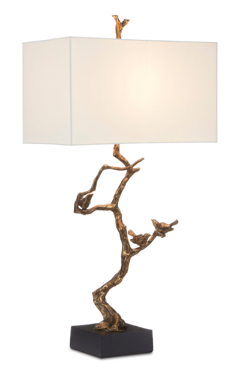 Currey and Company 6000-0695 One Light Table Lamp, Antique Brass/Black