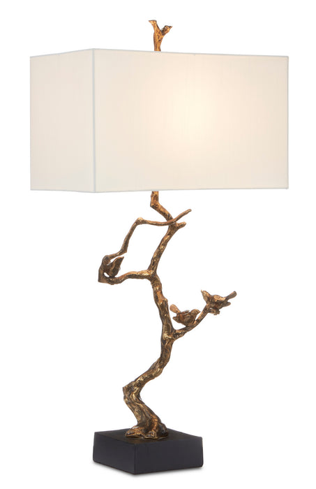 Currey and Company 6000-0695 One Light Table Lamp, Antique Brass/Black