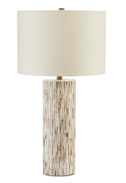 Currey and Company 6000-0709 One Light Table Lamp, Natural Bone/Antique Brass
