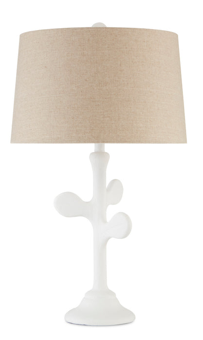 Currey and Company 6000-0714 One Light Table Lamp, White Gesso