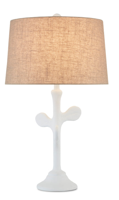Currey and Company 6000-0714 One Light Table Lamp, White Gesso