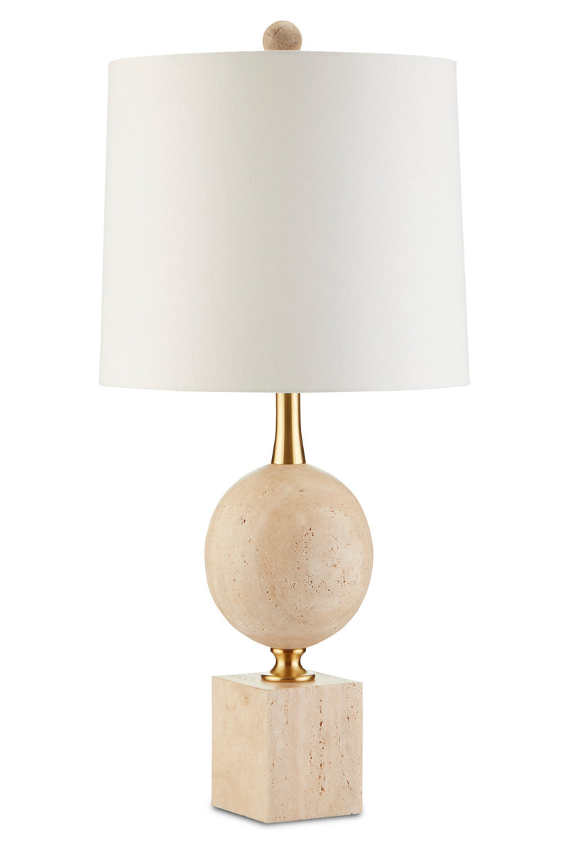 Currey and Company 6000-0718 One Light Table Lamp, Natural/Beige/Antique Brass