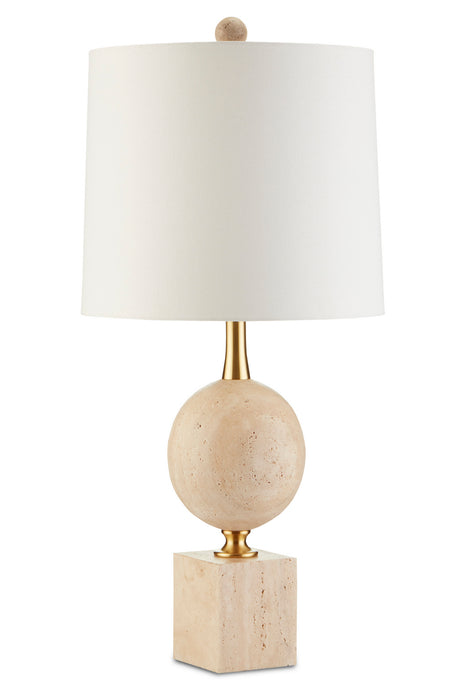 Currey and Company 6000-0718 One Light Table Lamp, Natural/Beige/Antique Brass