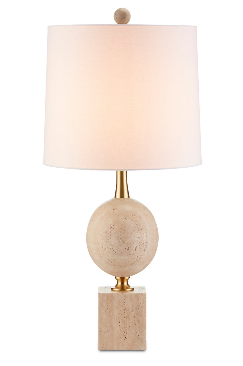 Currey and Company 6000-0718 One Light Table Lamp, Natural/Beige/Antique Brass