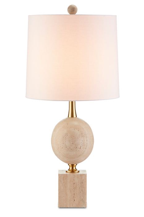 Currey and Company 6000-0718 One Light Table Lamp, Natural/Beige/Antique Brass