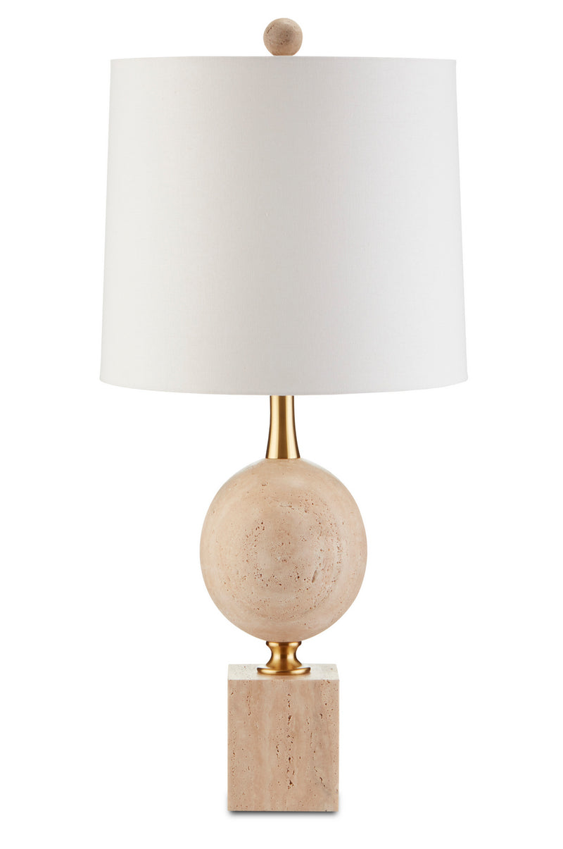 Currey and Company 6000-0718 One Light Table Lamp, Natural/Beige/Antique Brass