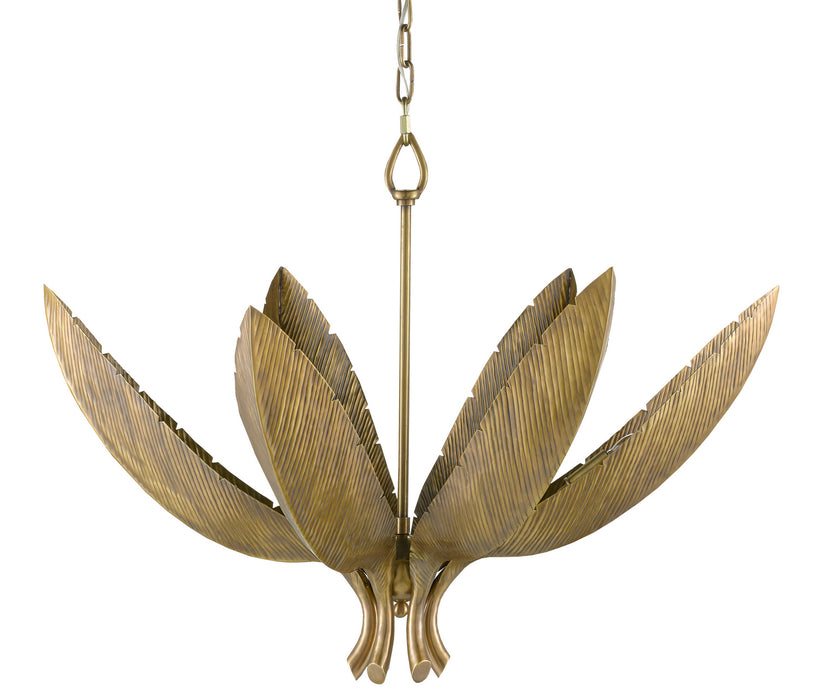 Currey and Company 9000-0766 Six Light Chandelier, Antique Brass