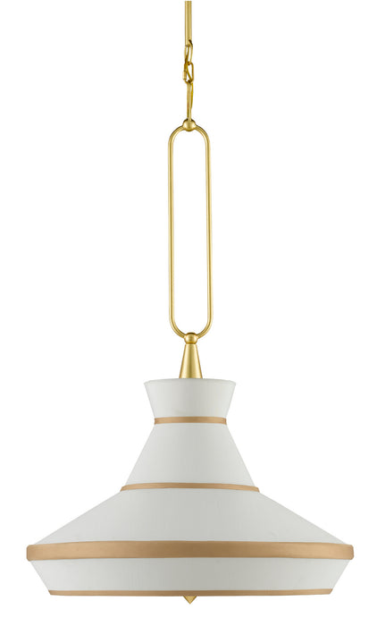 Currey and Company 9000-0770 Two Light Pendant, Gold Leaf/White