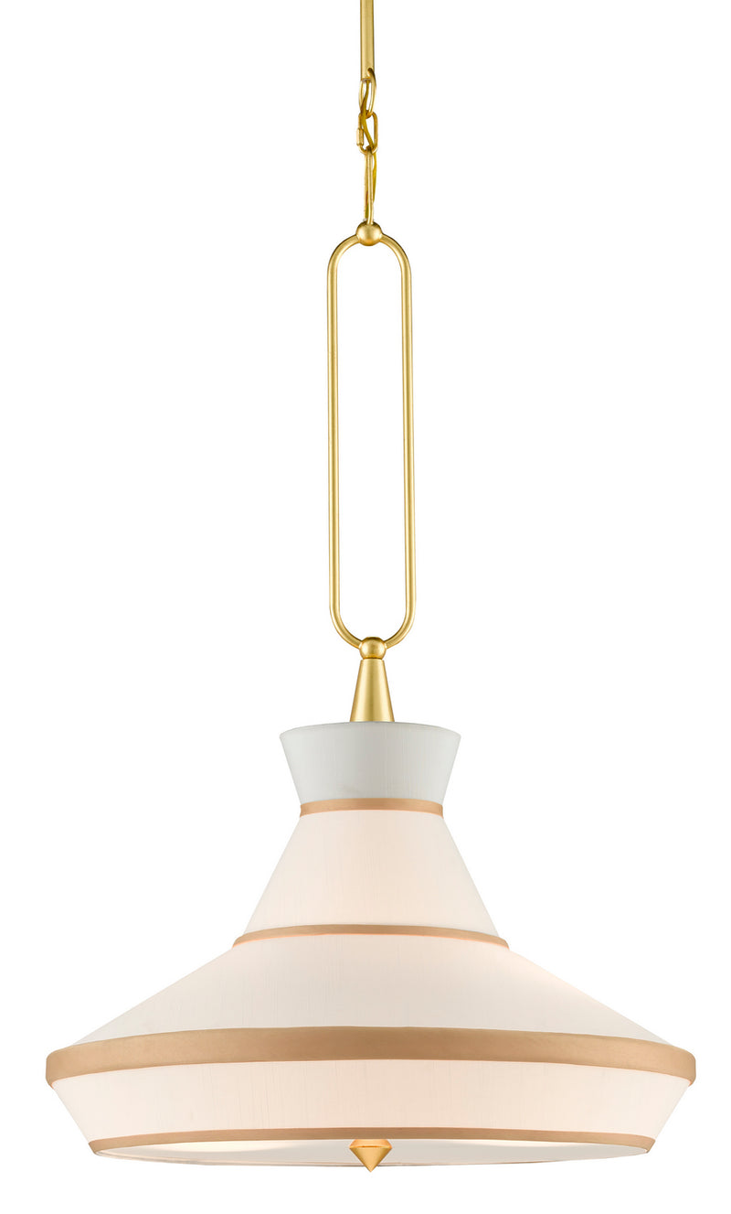 Currey and Company 9000-0770 Two Light Pendant, Gold Leaf/White