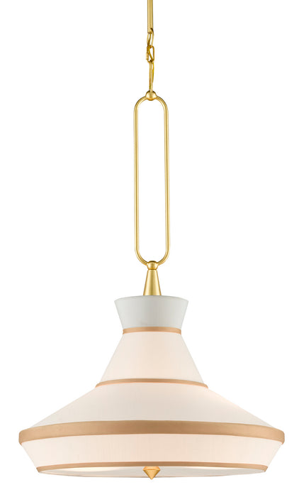 Currey and Company 9000-0770 Two Light Pendant, Gold Leaf/White