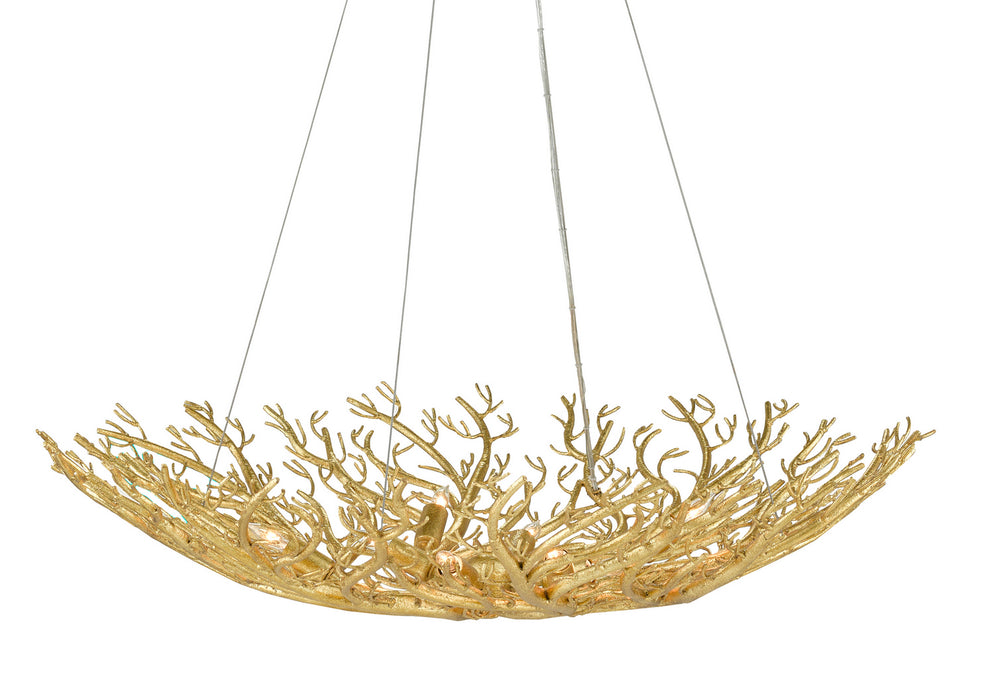 Currey and Company 9000-0780 Eight Light Chandelier, Gold Gilt