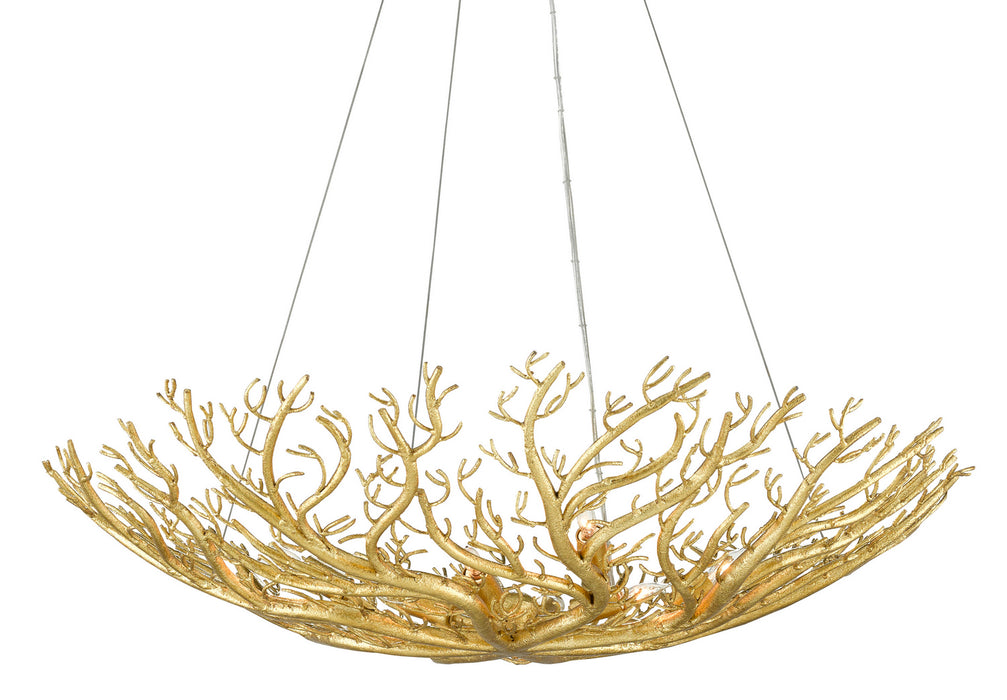 Currey and Company 9000-0780 Eight Light Chandelier, Gold Gilt
