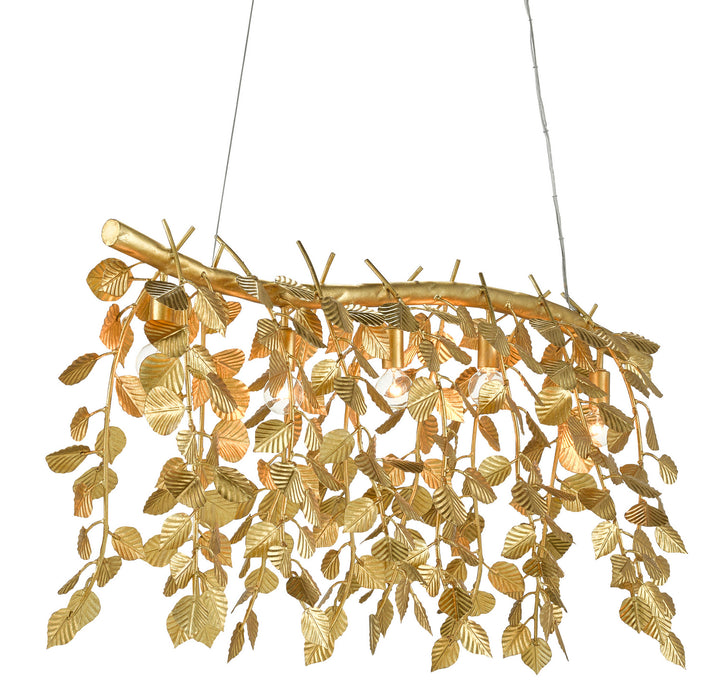 Currey and Company 9000-0781 Five Light Chandelier, Contemporary Gold Leaf