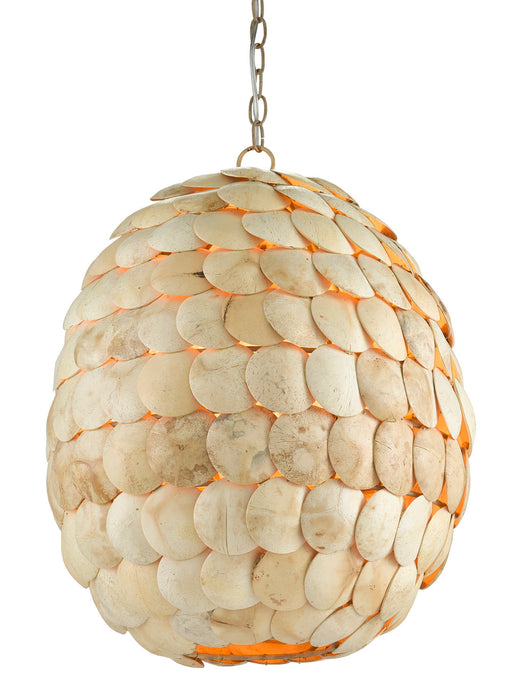Currey and Company 9000-0784 Three Light Pendant, Coco Cream