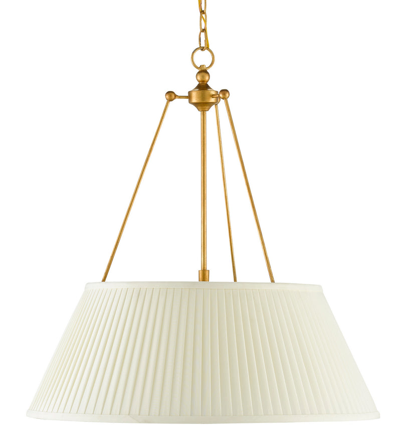 Currey and Company 9000-0793 LED Pendant, Antique Gold Leaf/White