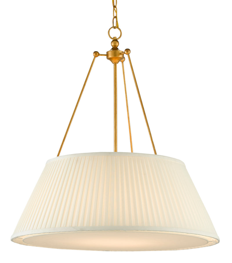 Currey and Company 9000-0793 LED Pendant, Antique Gold Leaf/White
