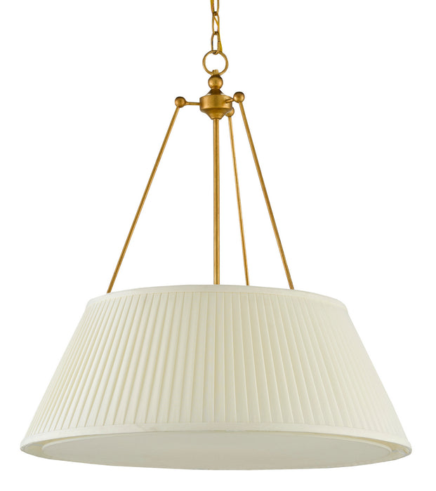 Currey and Company 9000-0793 LED Pendant, Antique Gold Leaf/White
