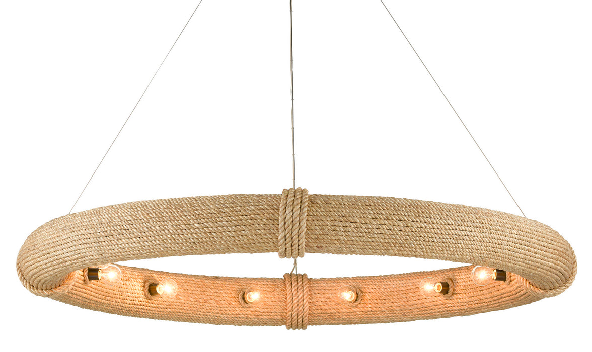 Currey and Company 9000-0805 12 Light Chandelier, Satin Black/Abaca Rope