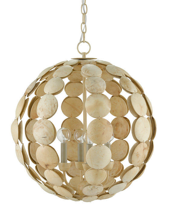 Currey and Company 9000-0806 Four Light Chandelier, Coco Cream