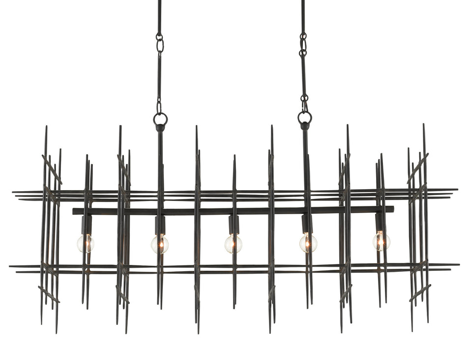 Currey and Company 9000-0809 Five Light Chandelier, Blacksmith