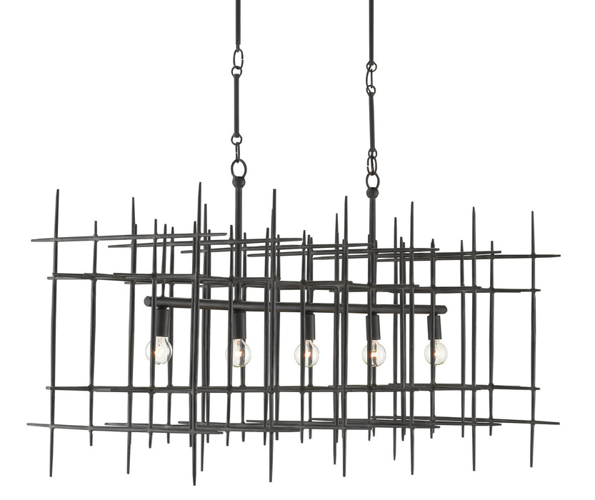 Currey and Company 9000-0809 Five Light Chandelier, Blacksmith