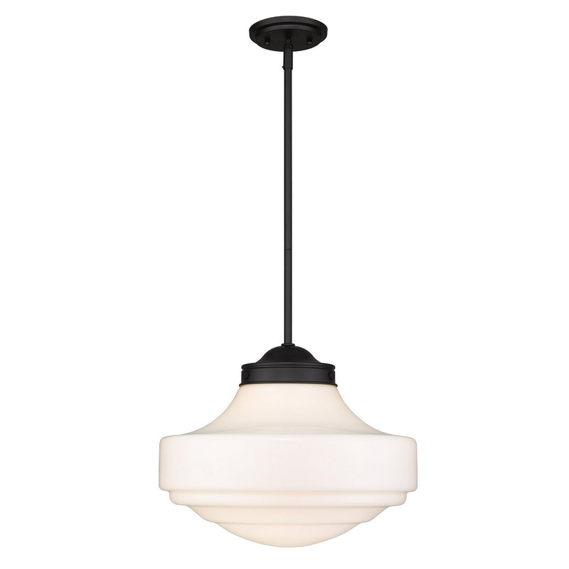 Golden 0508-L BLK-VMG One Light Pendant, Matte Black
