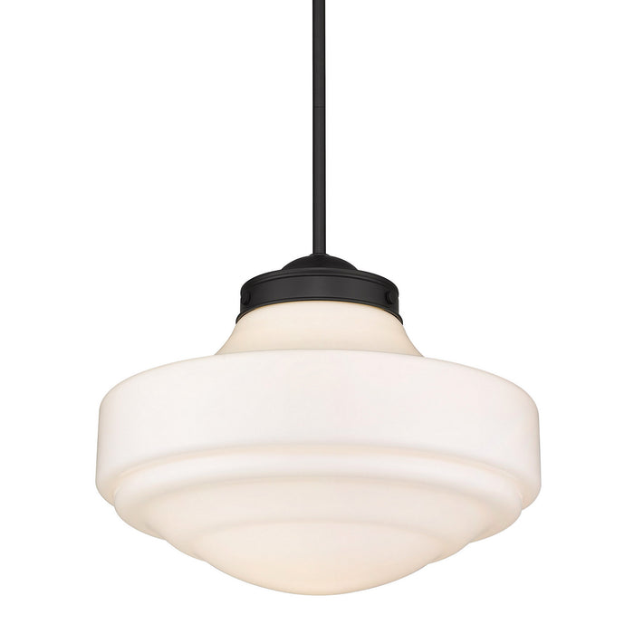 Golden 0508-L BLK-VMG One Light Pendant, Matte Black