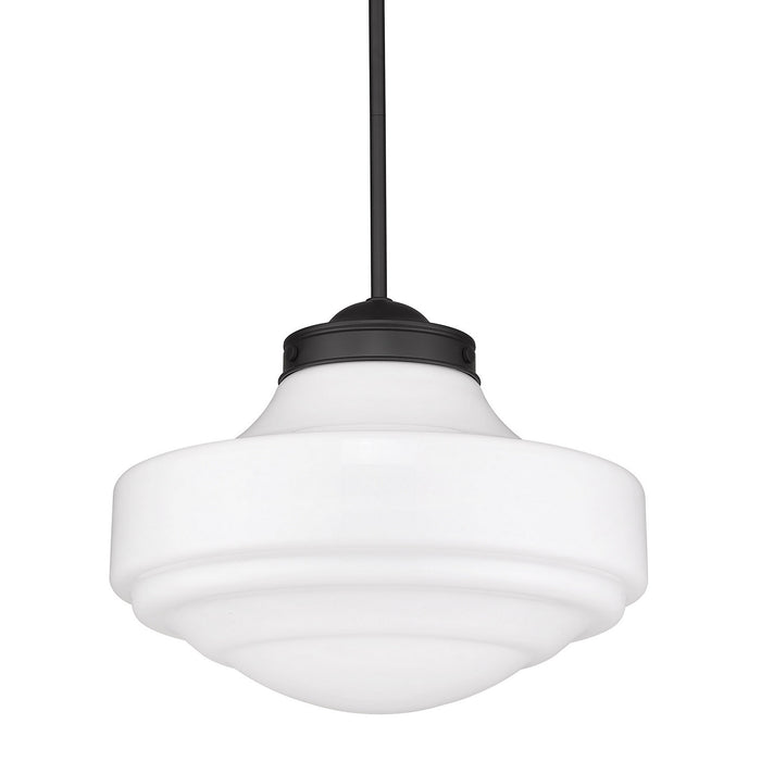 Golden 0508-L BLK-VMG One Light Pendant, Matte Black