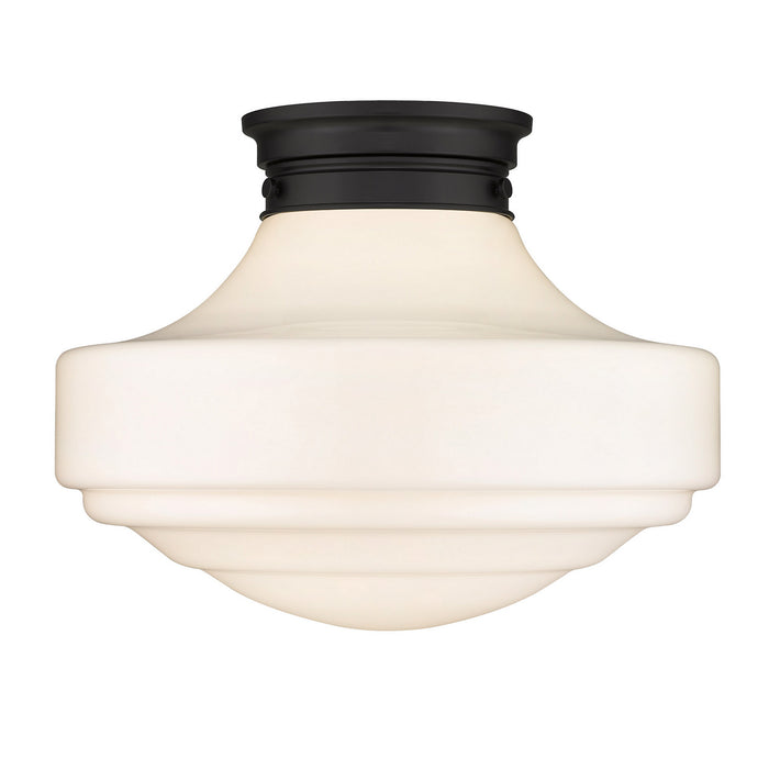 Golden 0508-LSF BLK-VMG One Light Semi-Flush Mount, Matte Black