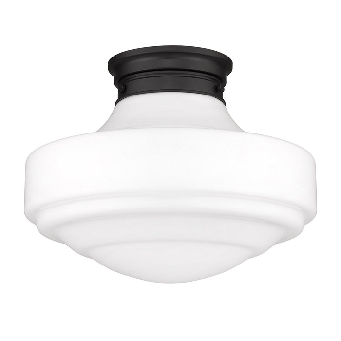 Golden 0508-LSF BLK-VMG One Light Semi-Flush Mount, Matte Black