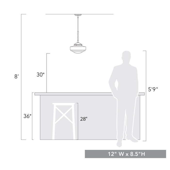 Golden 0508-M BLK-CLR One Light Pendant, Matte Black
