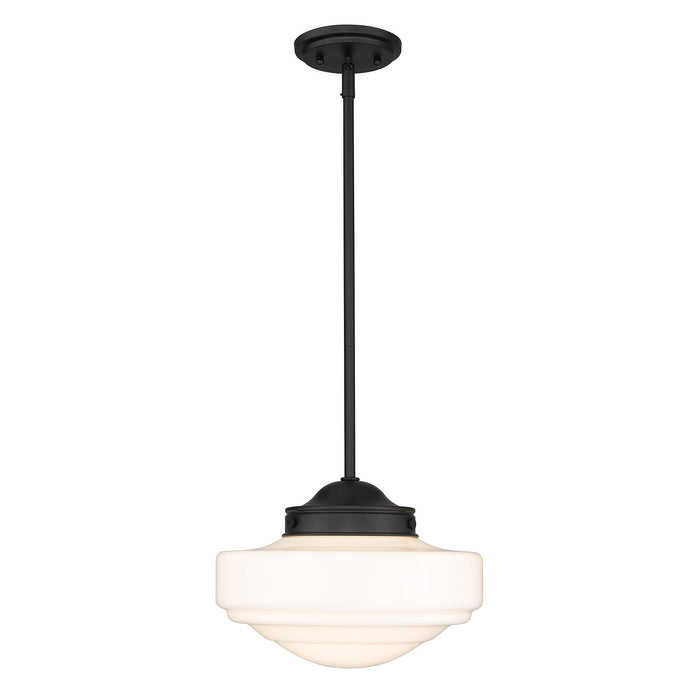Golden 0508-M BLK-VMG One Light Pendant, Matte Black