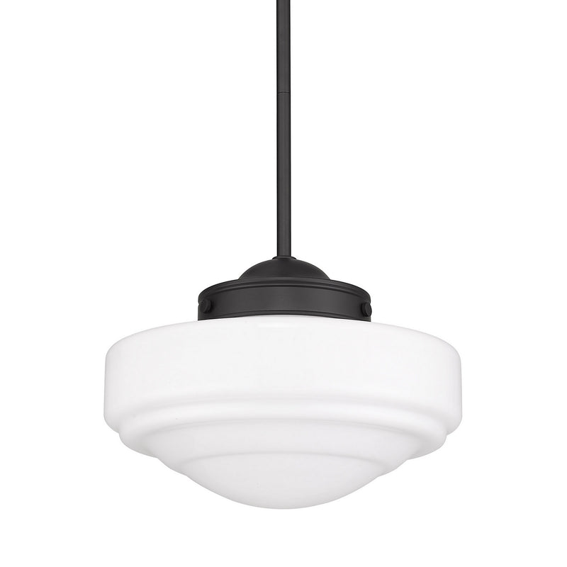 Golden 0508-M BLK-VMG One Light Pendant, Matte Black