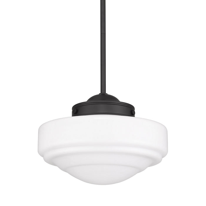 Golden 0508-M BLK-VMG One Light Pendant, Matte Black