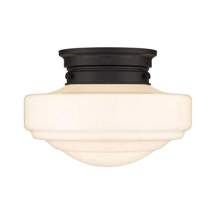 Golden 0508-SF BLK-VMG One Light Semi-Flush Mount, Matte Black