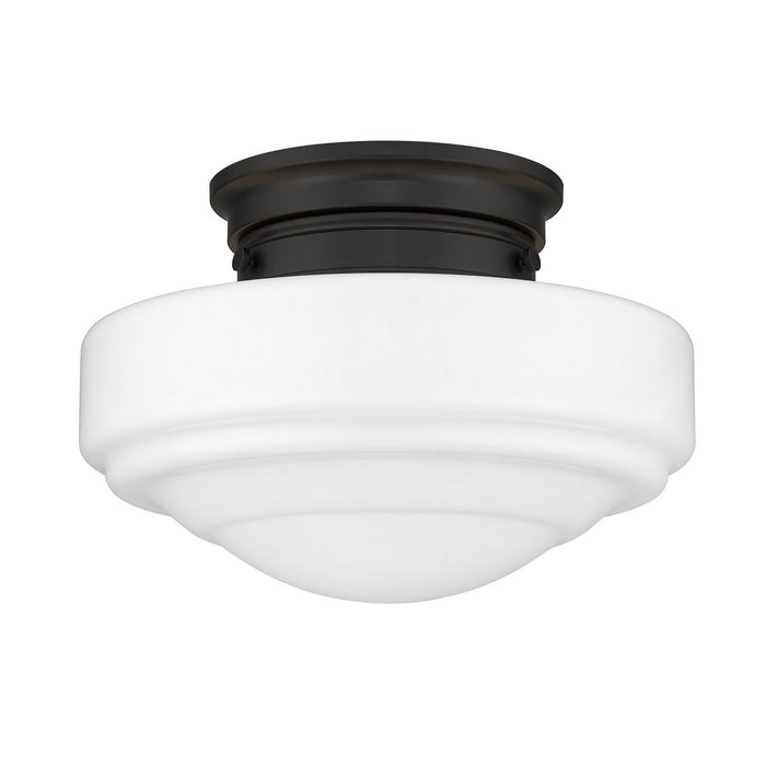 Golden 0508-SF BLK-VMG One Light Semi-Flush Mount, Matte Black