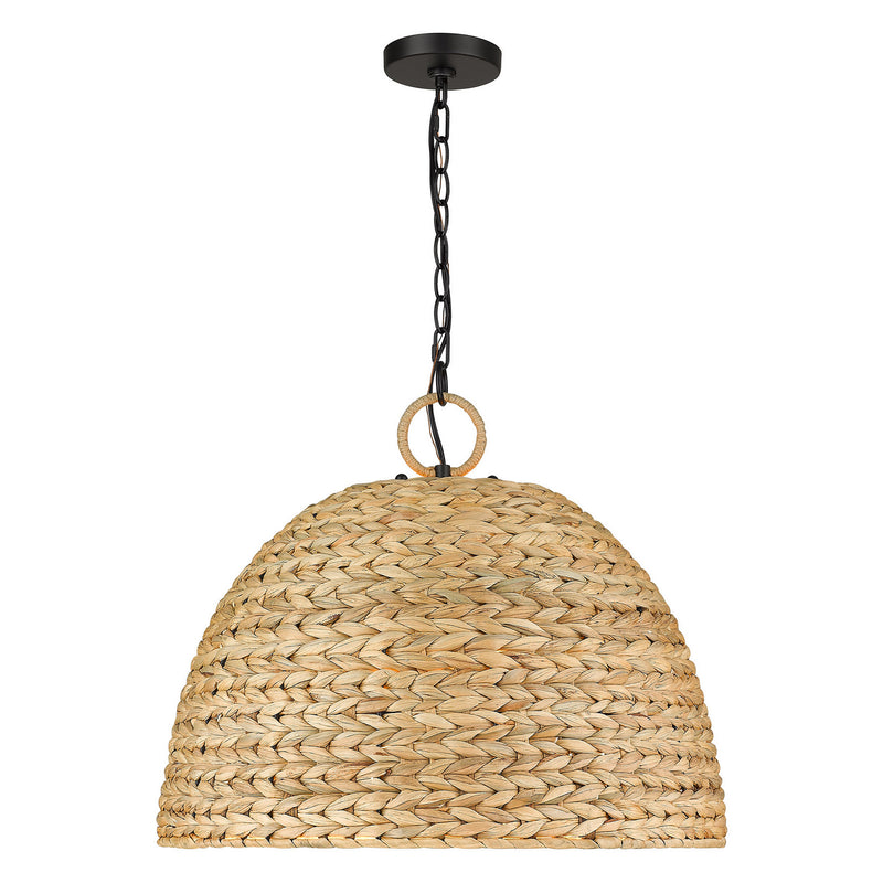 Golden 1081-5P BLK-WSG Five Light Pendant, Matte Black
