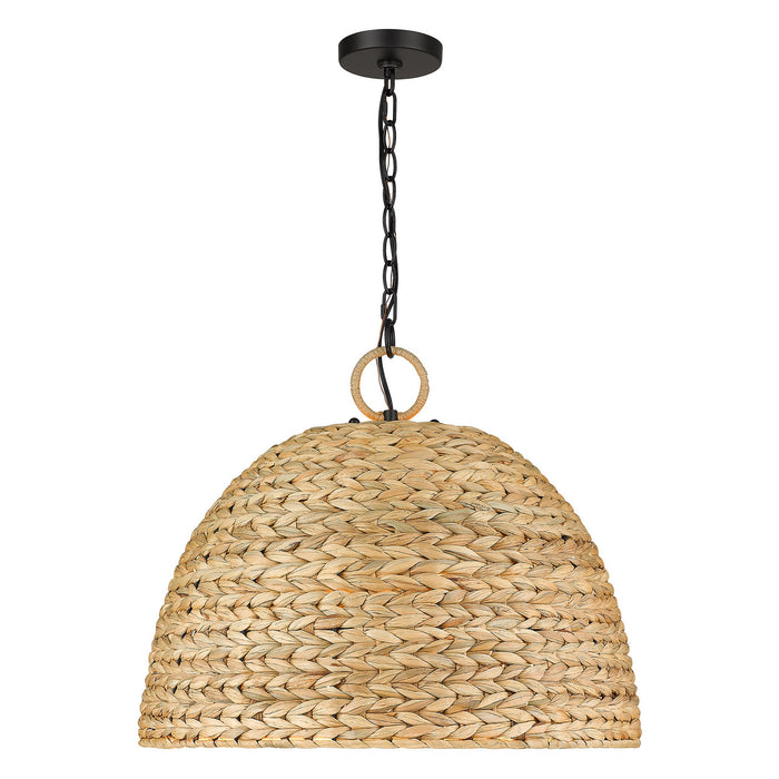 Golden 1081-5P BLK-WSG Five Light Pendant, Matte Black
