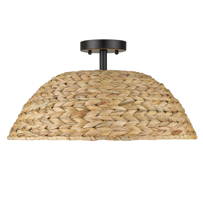 Golden 1081-SF BLK-WSG Three Light Semi-Flush Mount, Matte Black