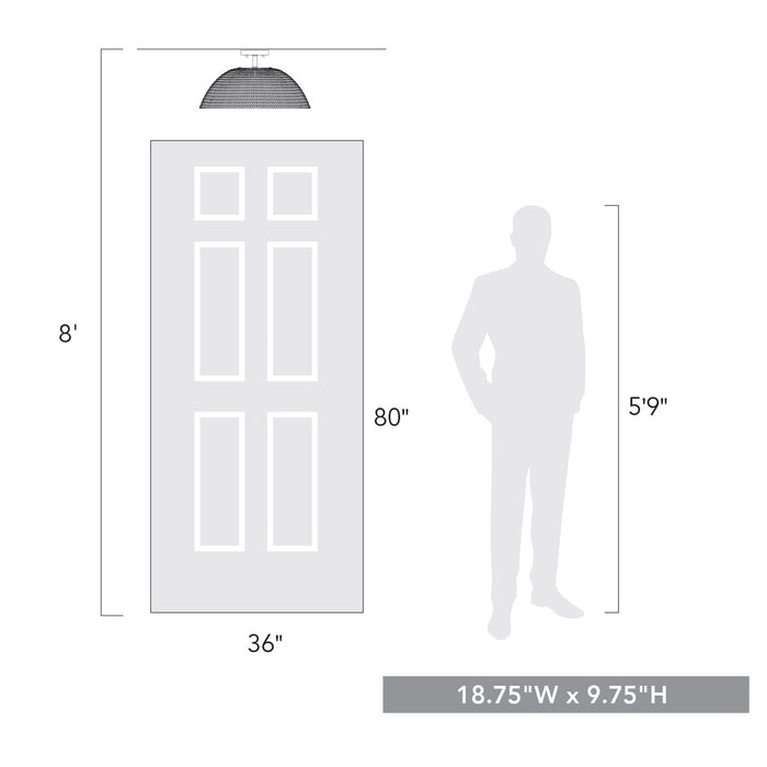 Golden 1081-SF BLK-WSG Three Light Semi-Flush Mount, Matte Black