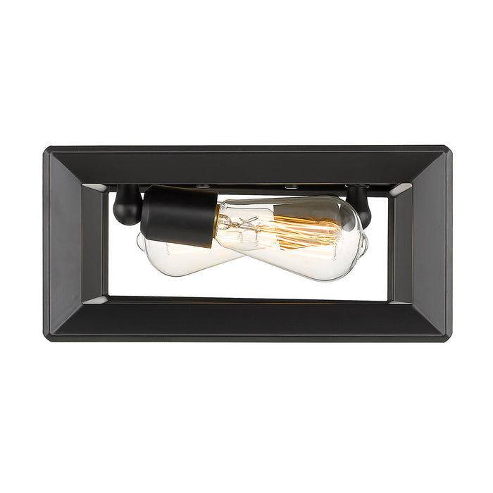 Golden 2073-FM BLK Two Light Flush Mount, Matte Black