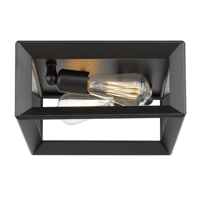 Golden 2073-FM BLK Two Light Flush Mount, Matte Black