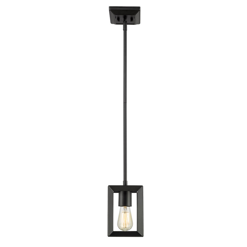 Golden 2073-M1L BLK One Light Mini Pendant, Matte Black